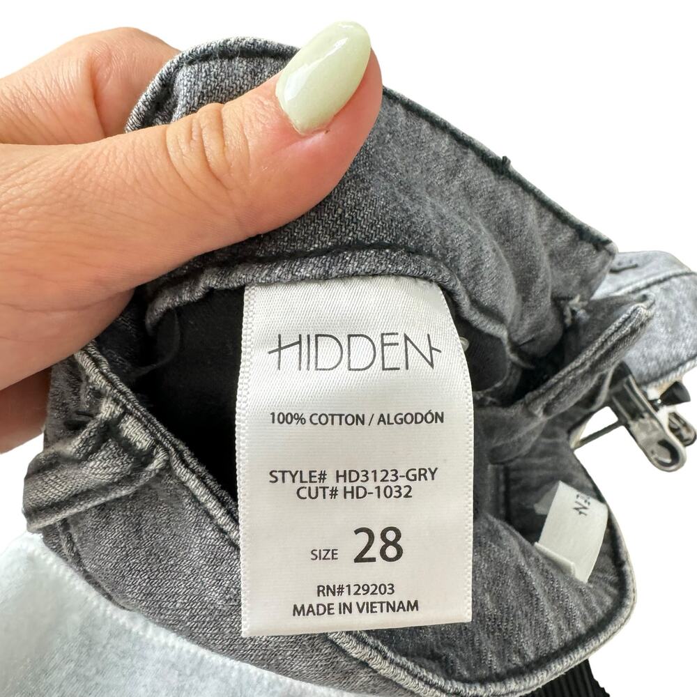 Hidden NWT Happi Flare Grey High Rise Distressed Cotton Jeans - Picture 10 of 10